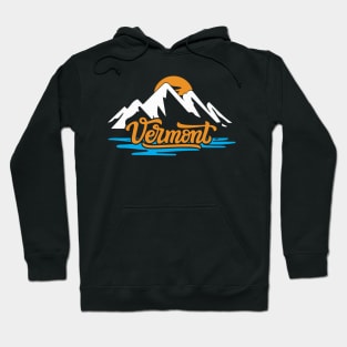 Retro Vintage Cool Vermont Mountains Gift Hoodie